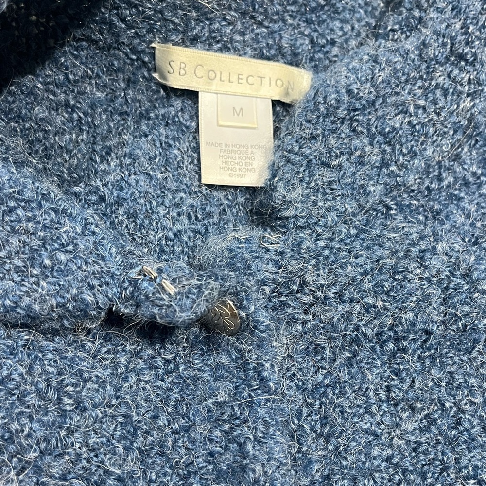 SD Collection Textured Blue Cardigan - Picture 4 of 4